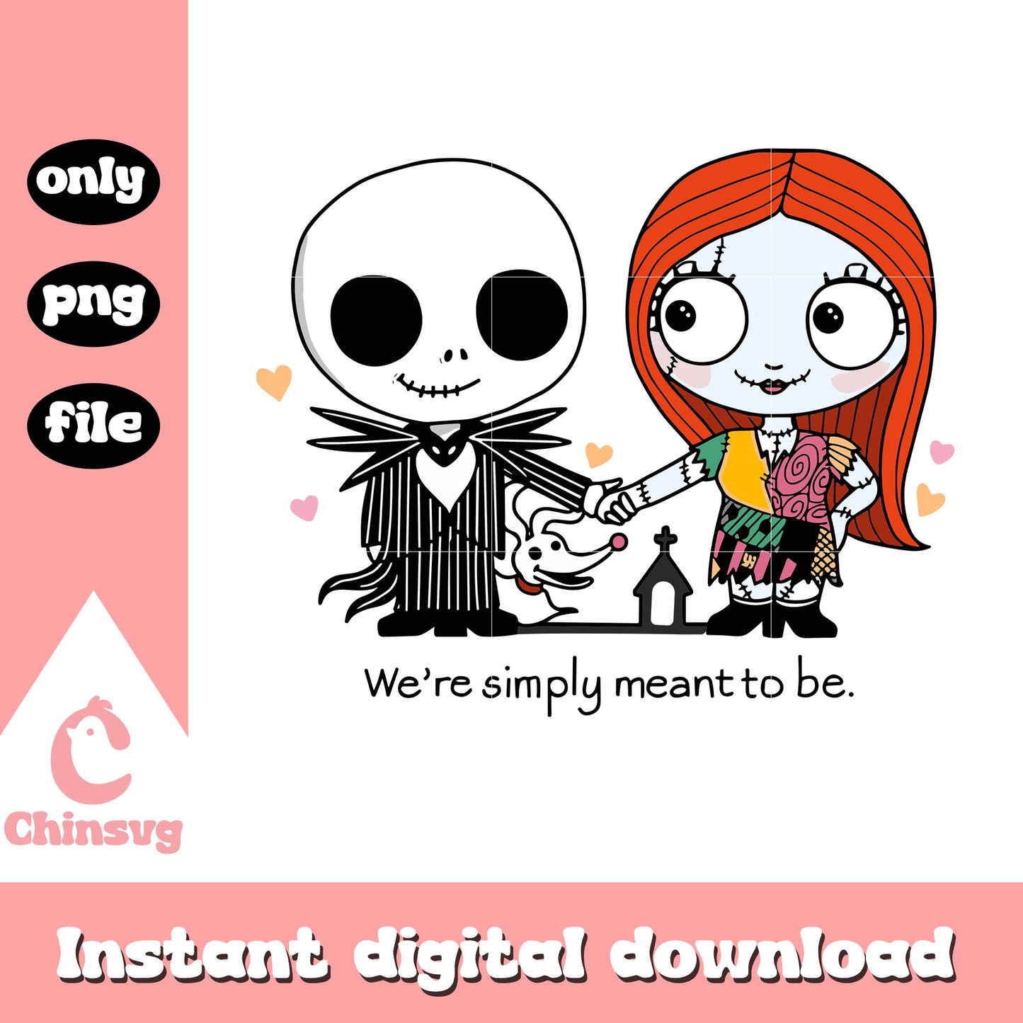 Jack sally hold hands meant to be quote png, jack and sally png