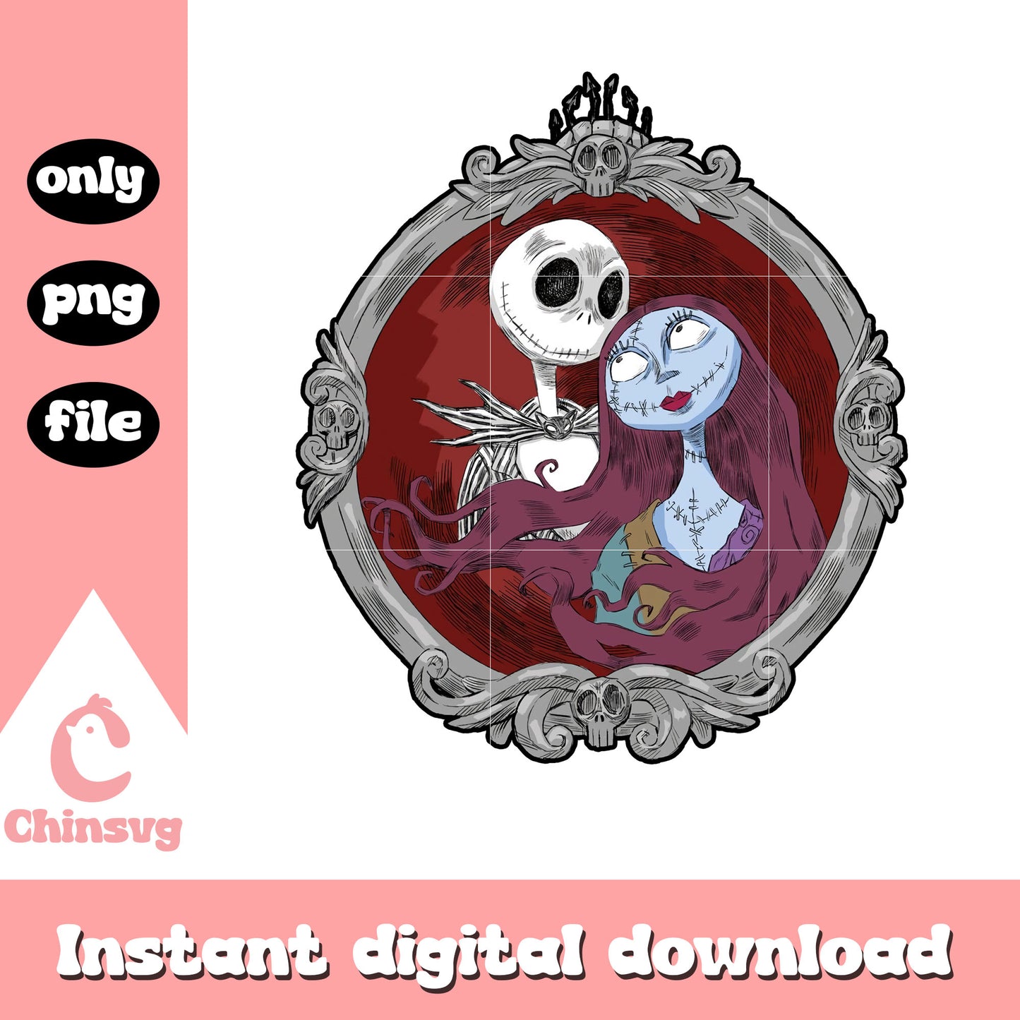 Jack skellington and sally in mirror png, jack skellington sally png