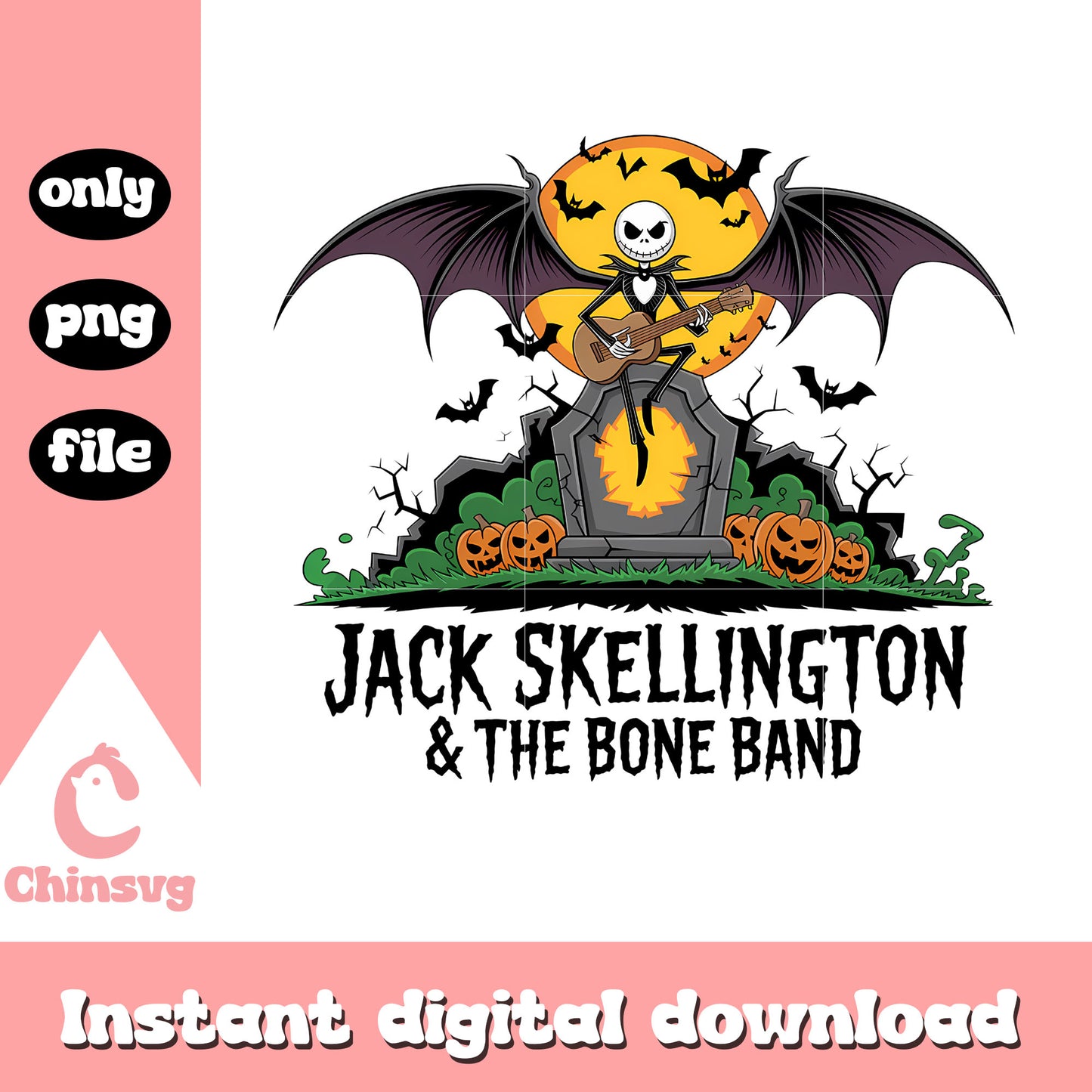 Jack skellington and the bone band png, jack skellington movie png