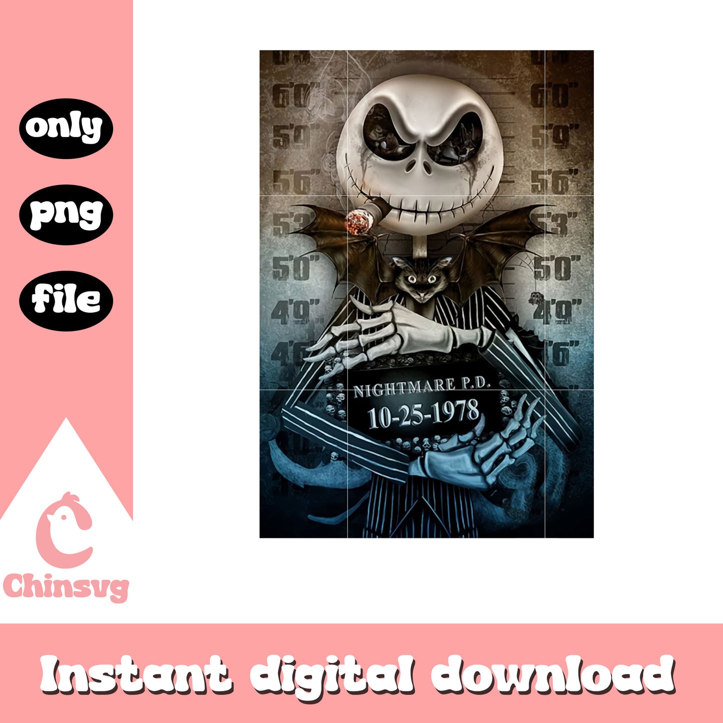 Jack skellington criminal design png, nightmare before christmas png