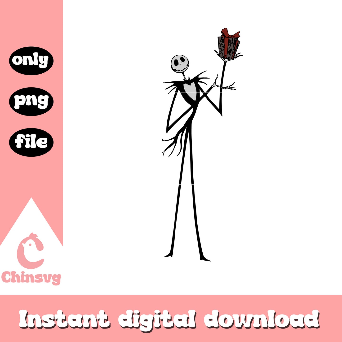 Jack skellington hand gift design png, jack skellington cartoon png