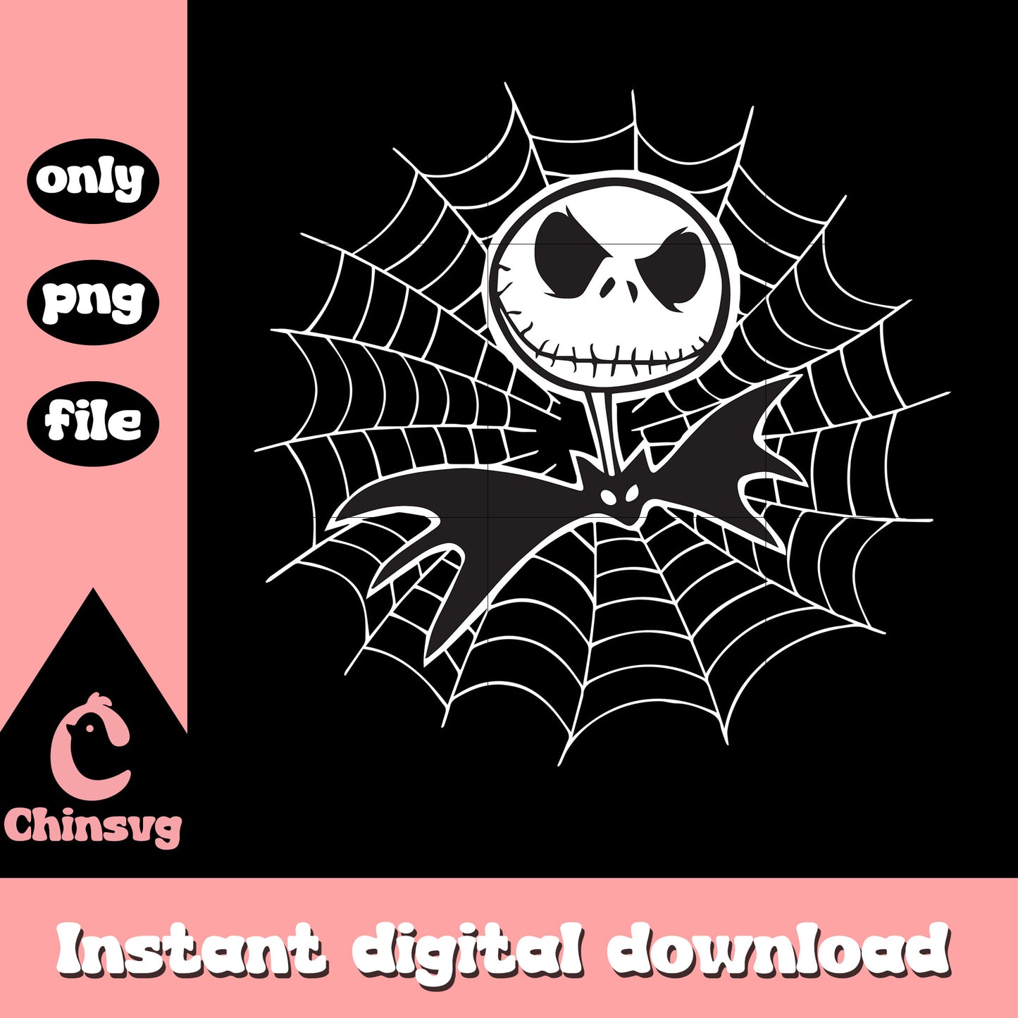 Jack skellington head gothic art png, jack skellington art png