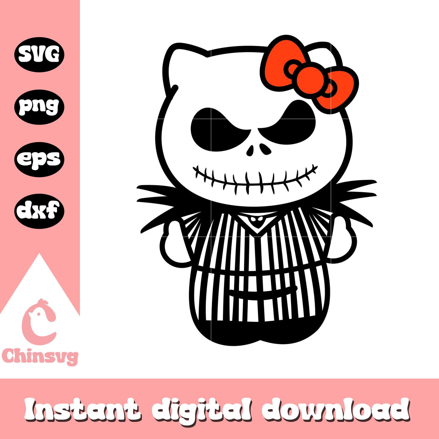 Jack skellington hello kitty svg, halloween hello kitty svg