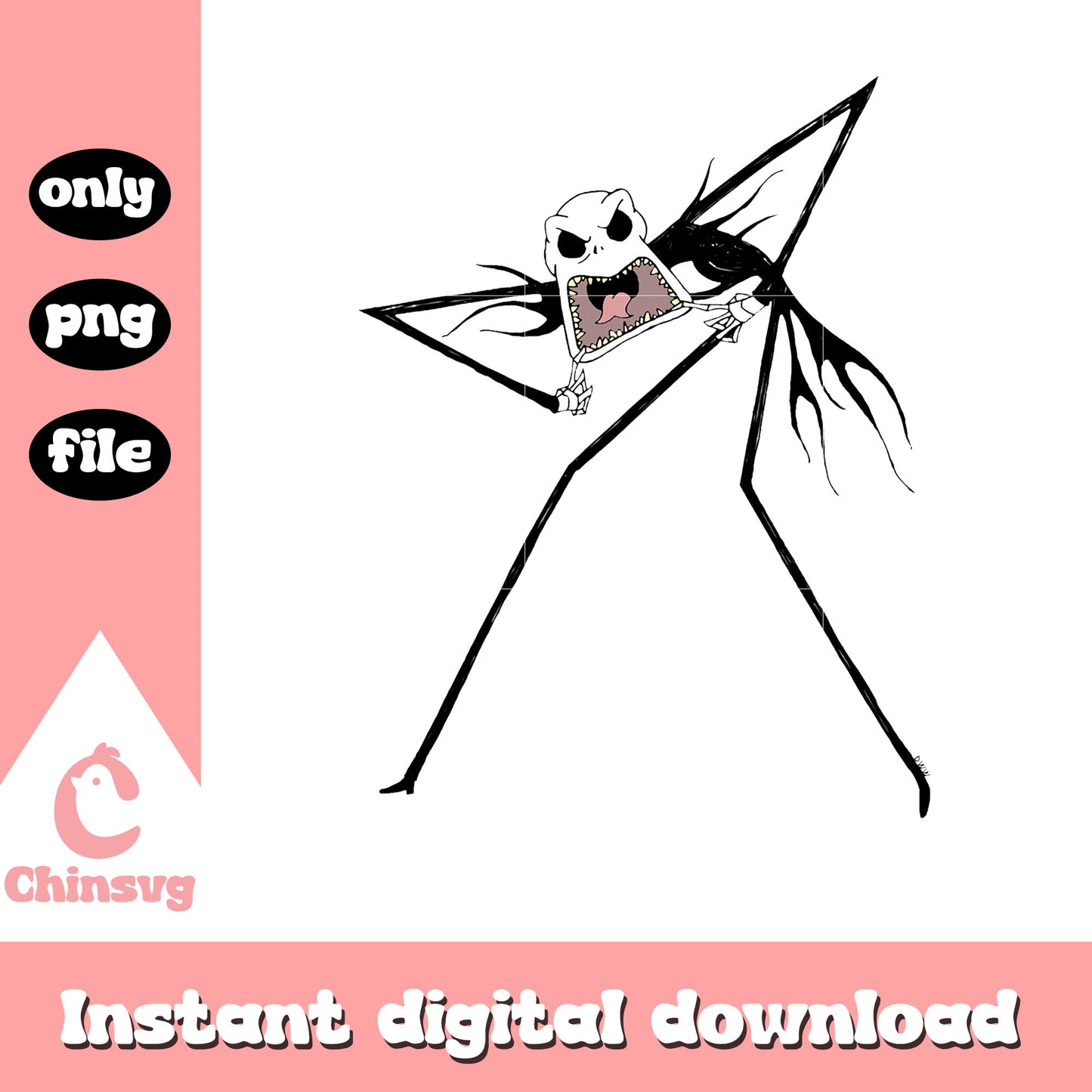 Jack skellington horror posing png, jack skellington figure png
