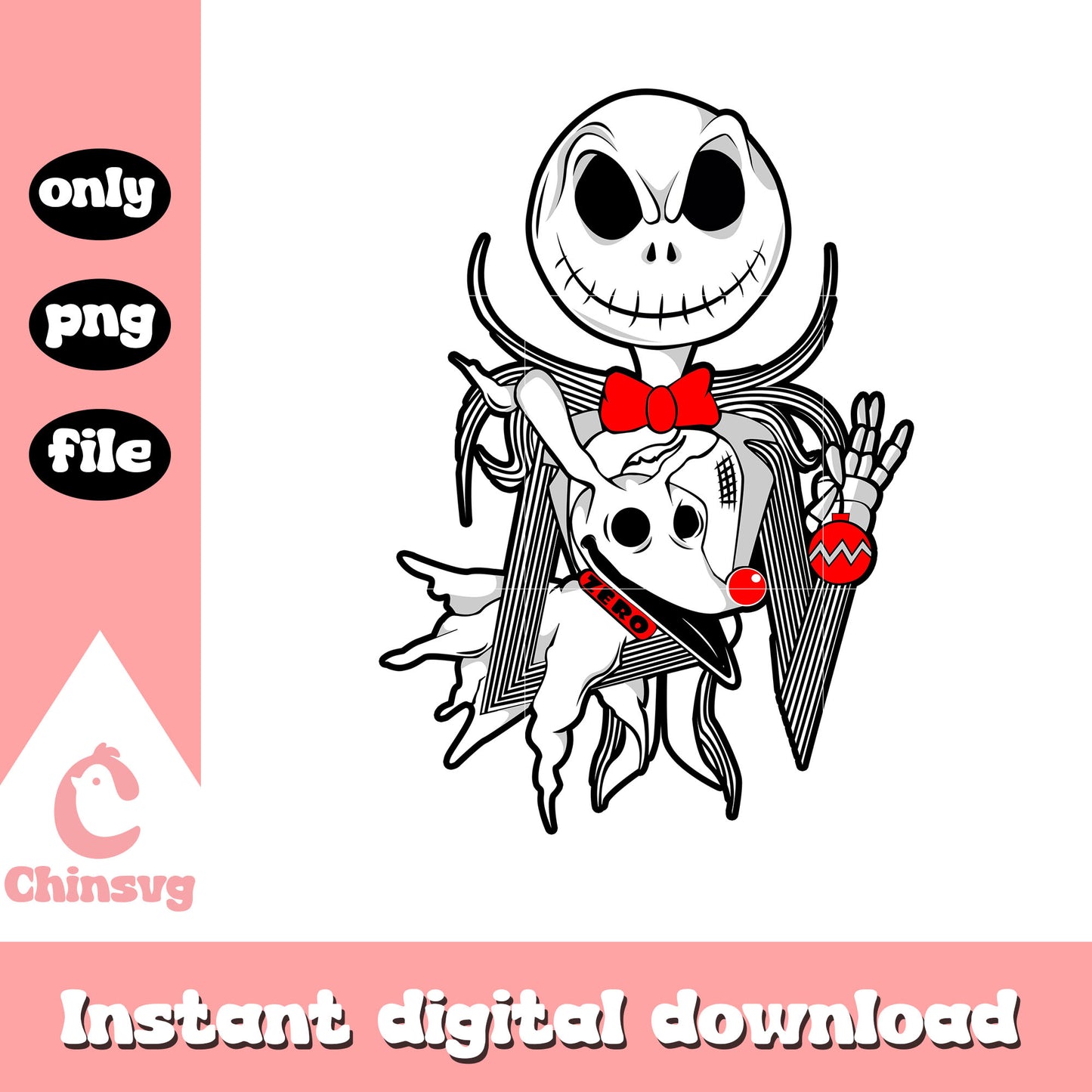Jack skellington with zero halloween design png, halloween png