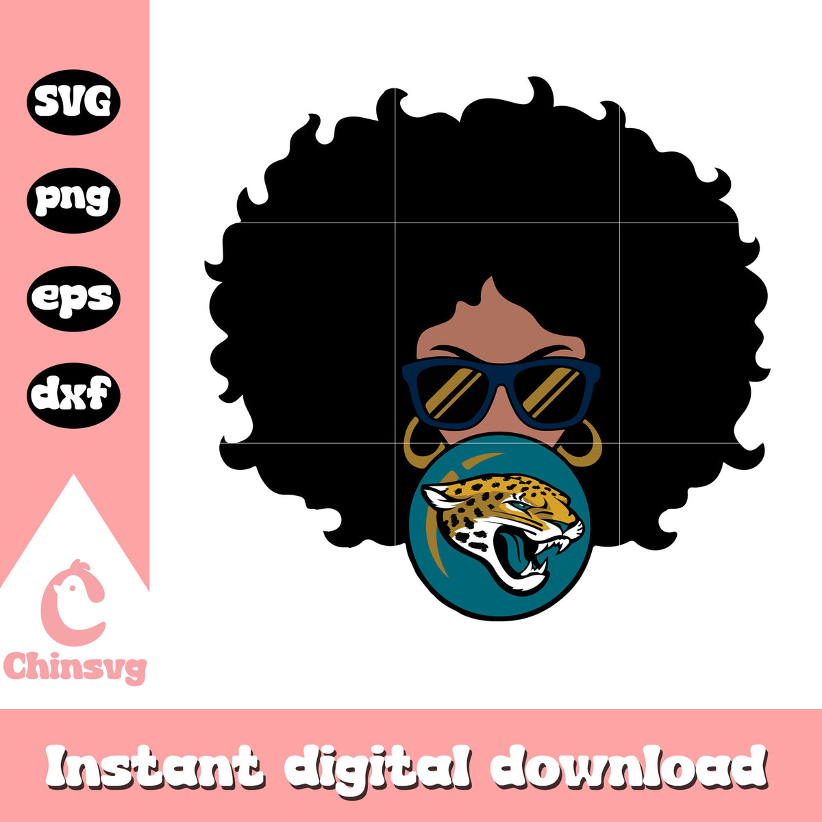 Jacksonville jaguars nfl girl glasses svg, jacksonville jaguars football logo svg