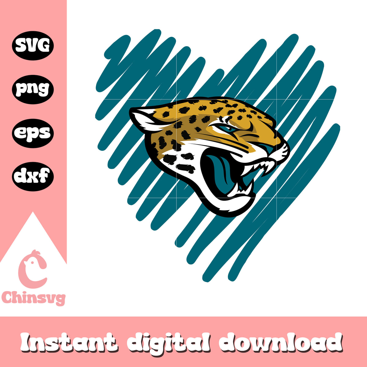 Jacksonville jaguars nfl heart head logo svg, nfl jacksonville jaguars logo svg
