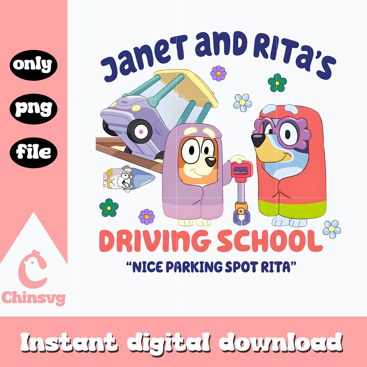 Janet and Rita's driving school png, janet png, cartoon png
