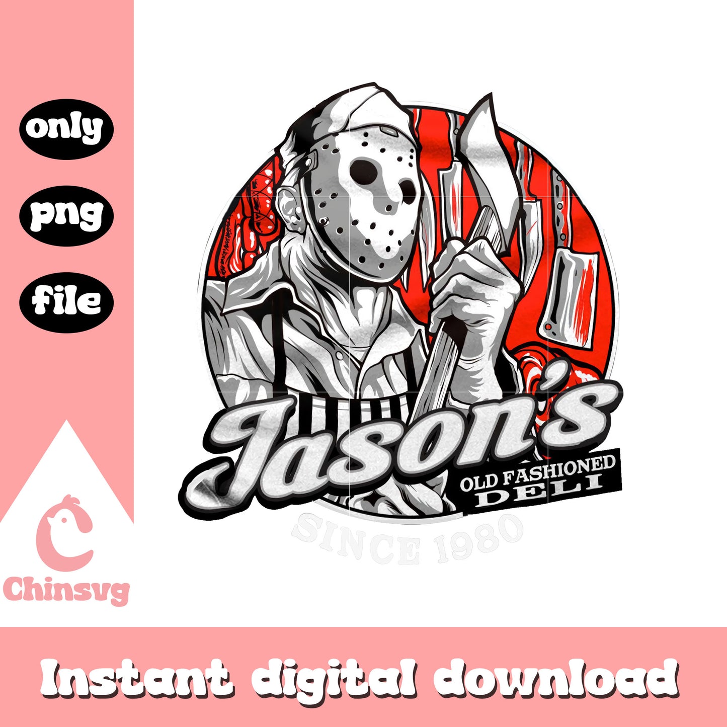 Jason's oldfashioned deli horror design png, happy halloween png