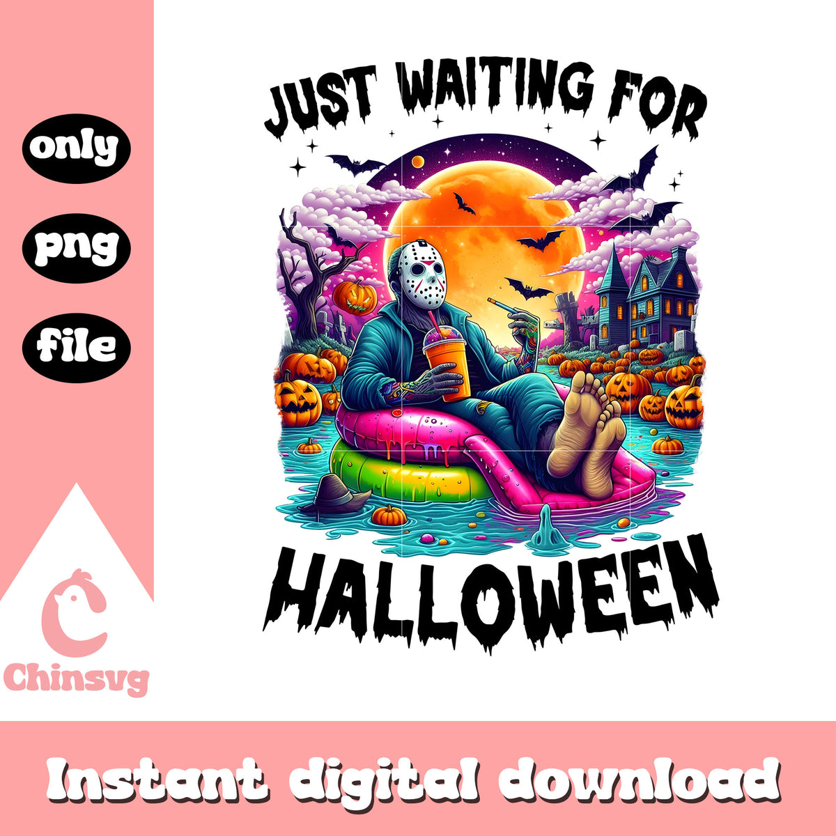 Jason voorhees Just waiting for halloween png, horror halloween png