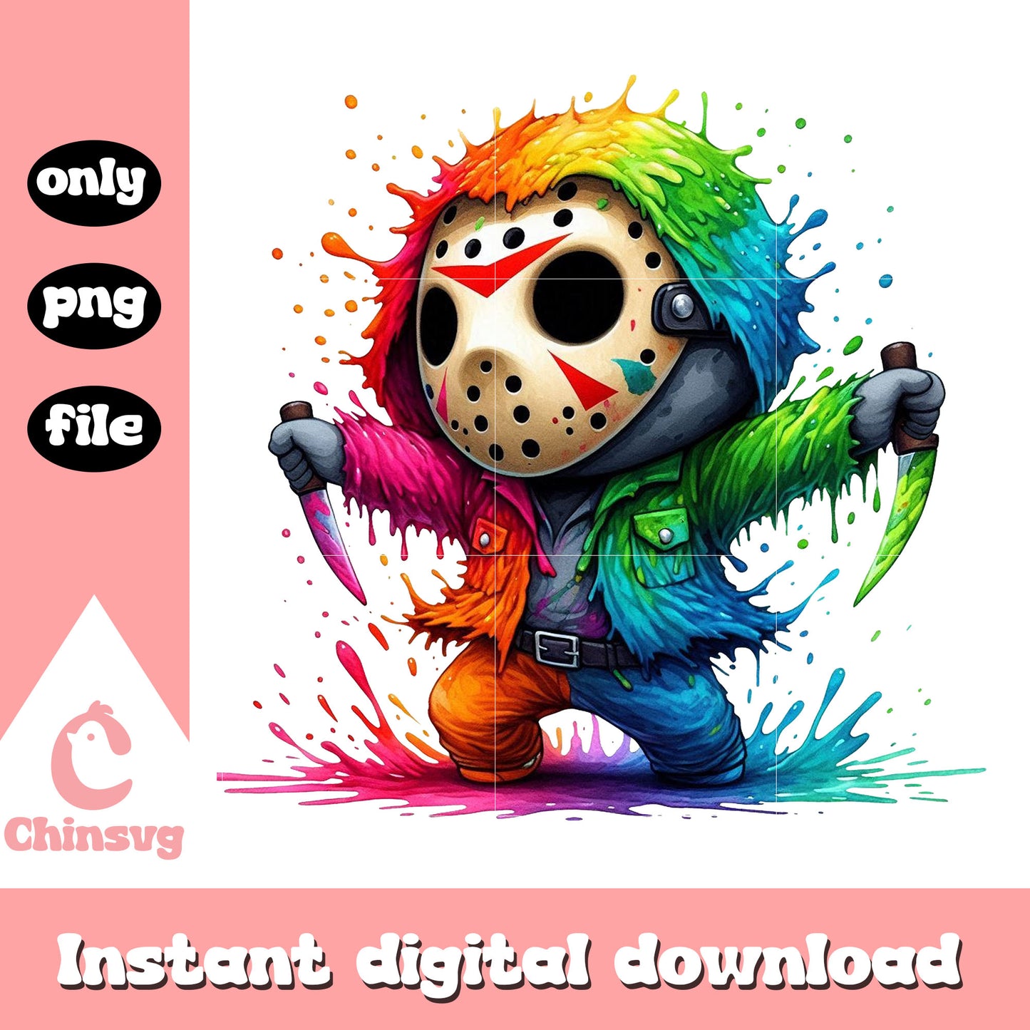 Jason voorhees friday the 13th colorful png, happy halloween png