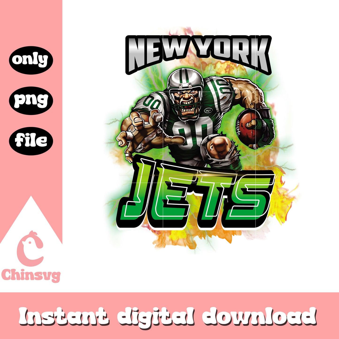 Jets mascot design pro png, new york jets nfl png