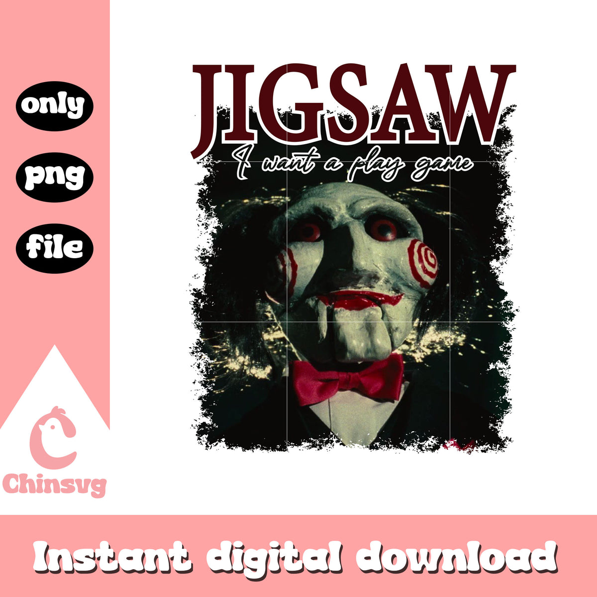 Jigsaw i want to play a game horror png, Jigsaw game horror png