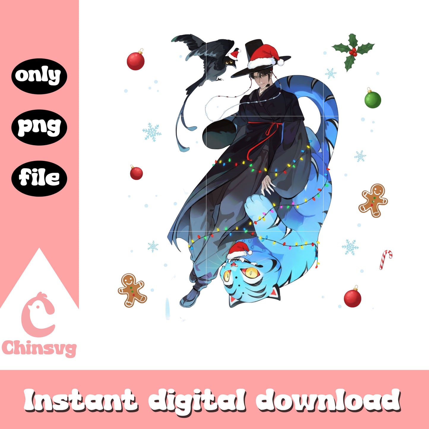 Jinu derpy tiger christmas balls png, christmas design png