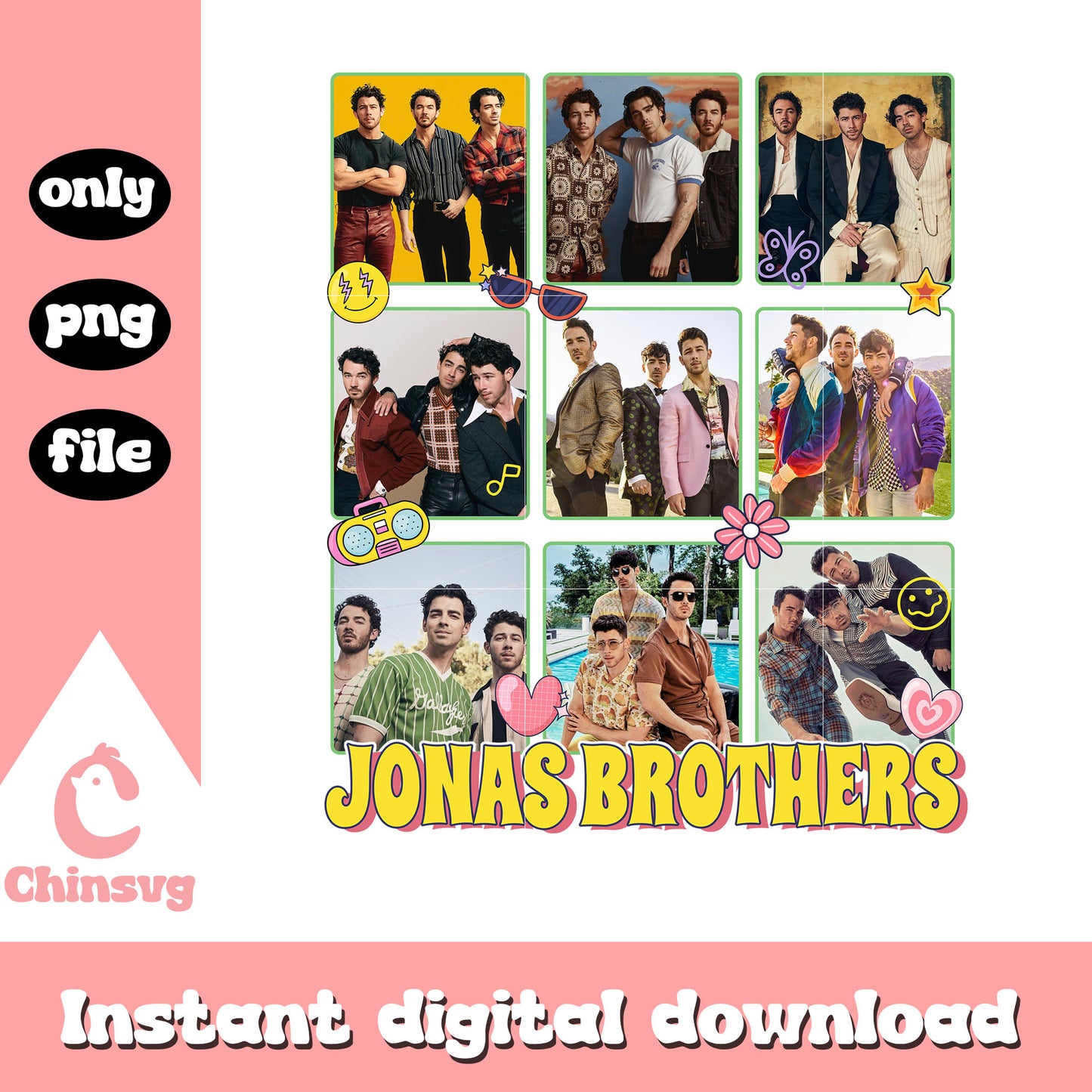 Jonas brothers frame album design png, the brothers jonas png