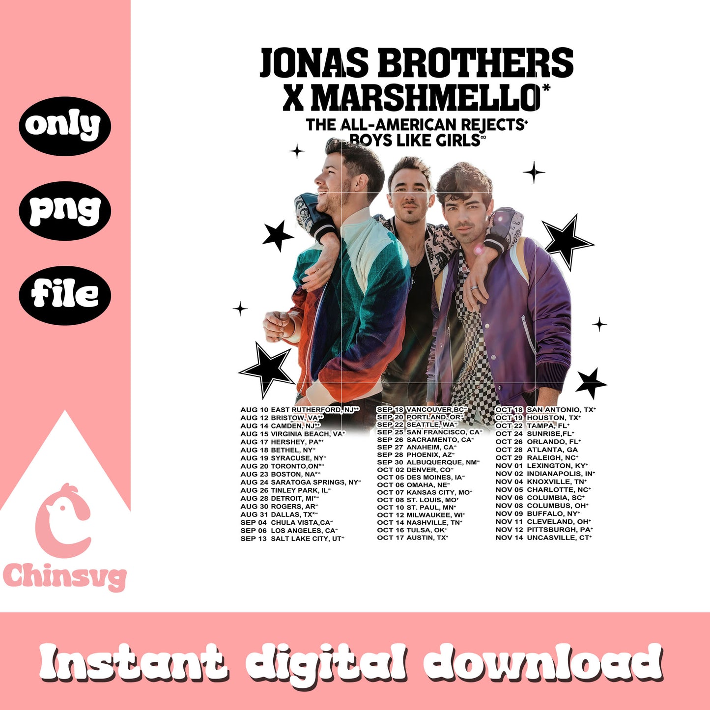 Jonas brothers tour back design png, jon bernthal brothers png