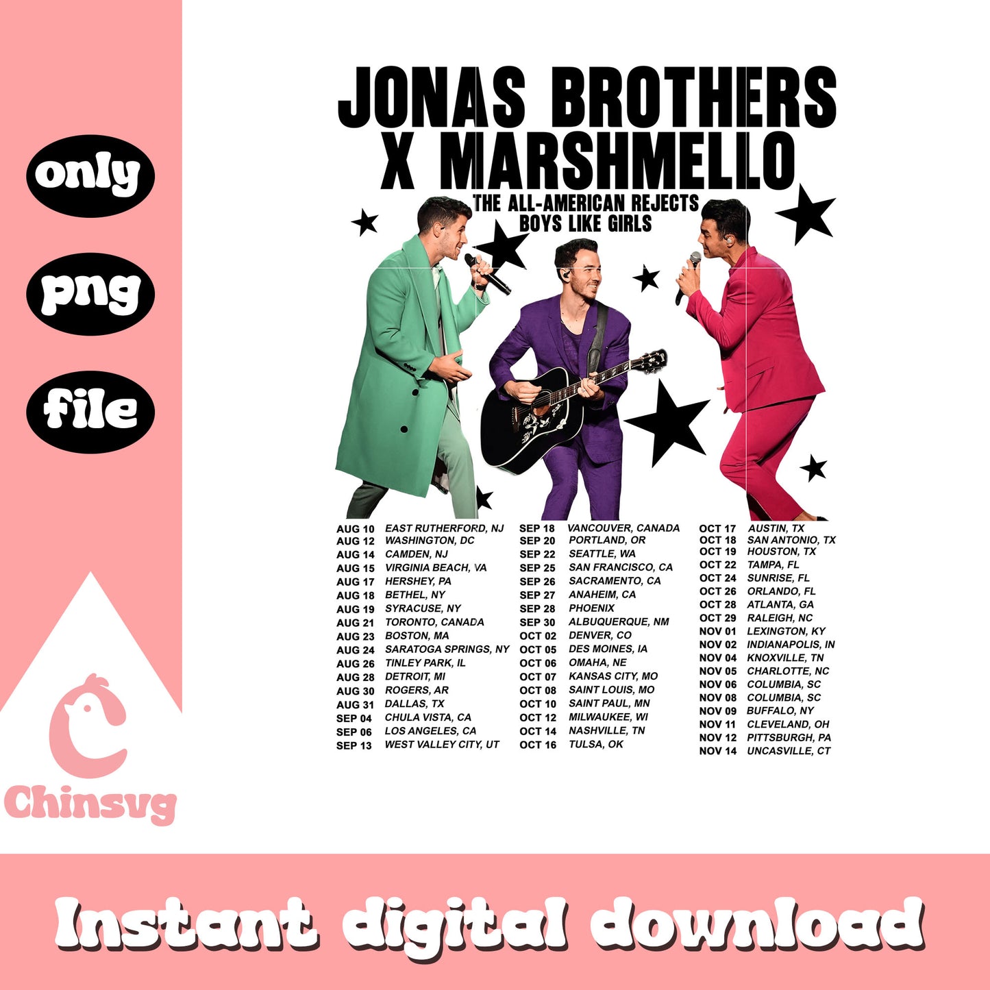 Jonas brothers x marshmello design png, jonas brothers merch png