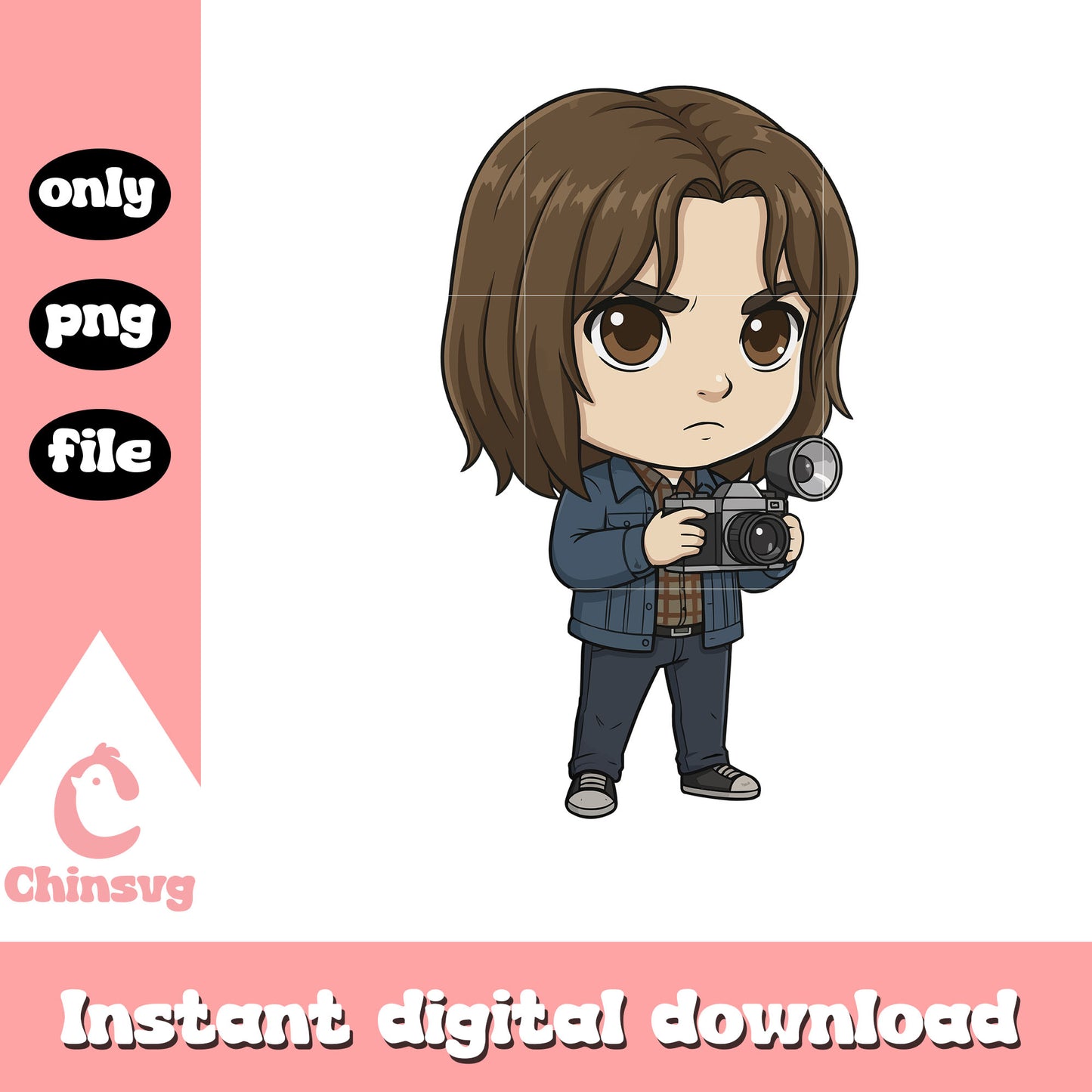 Jonathan character chibi png, stranger things jonathan png