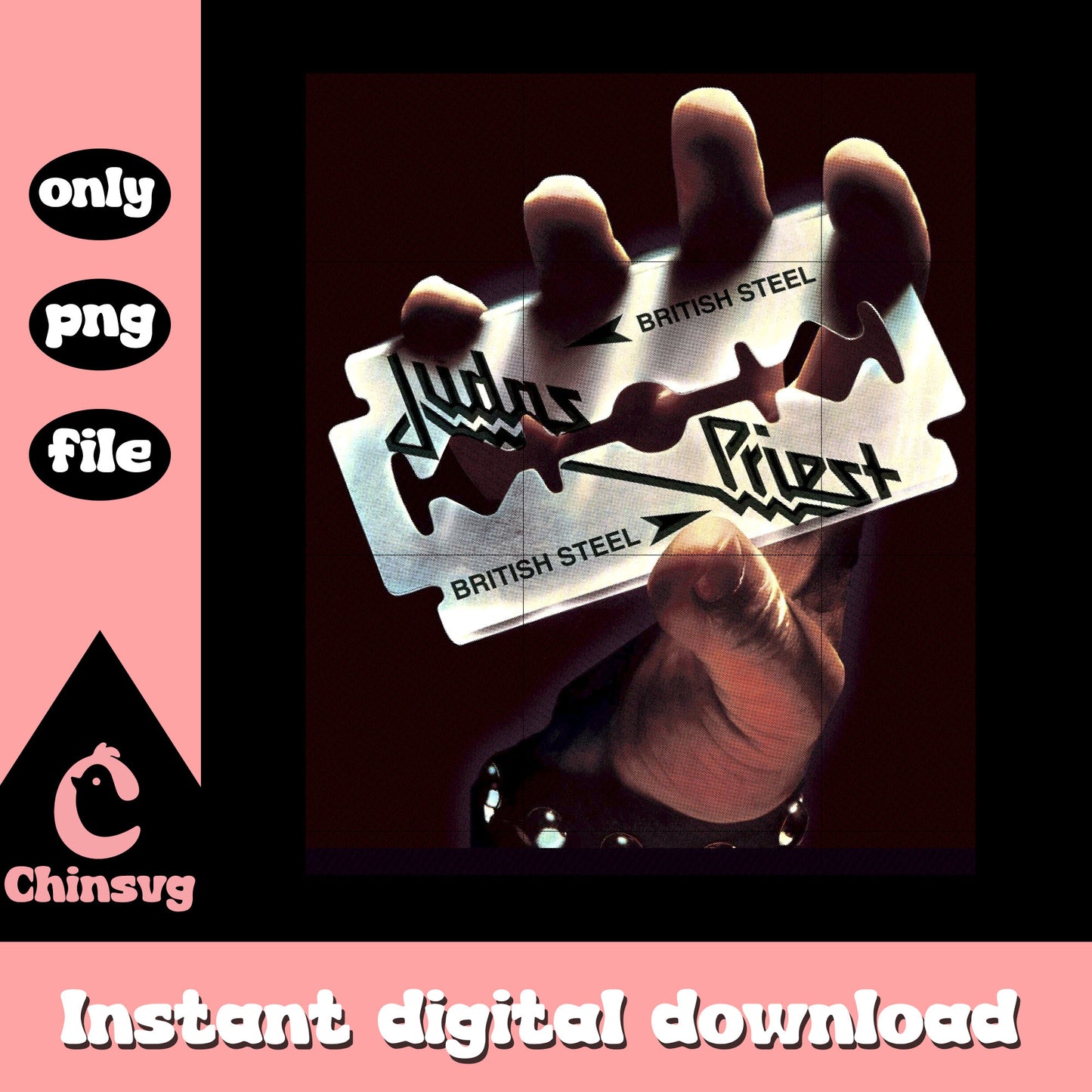 Judas Priest british steel album png, rock music png, album png