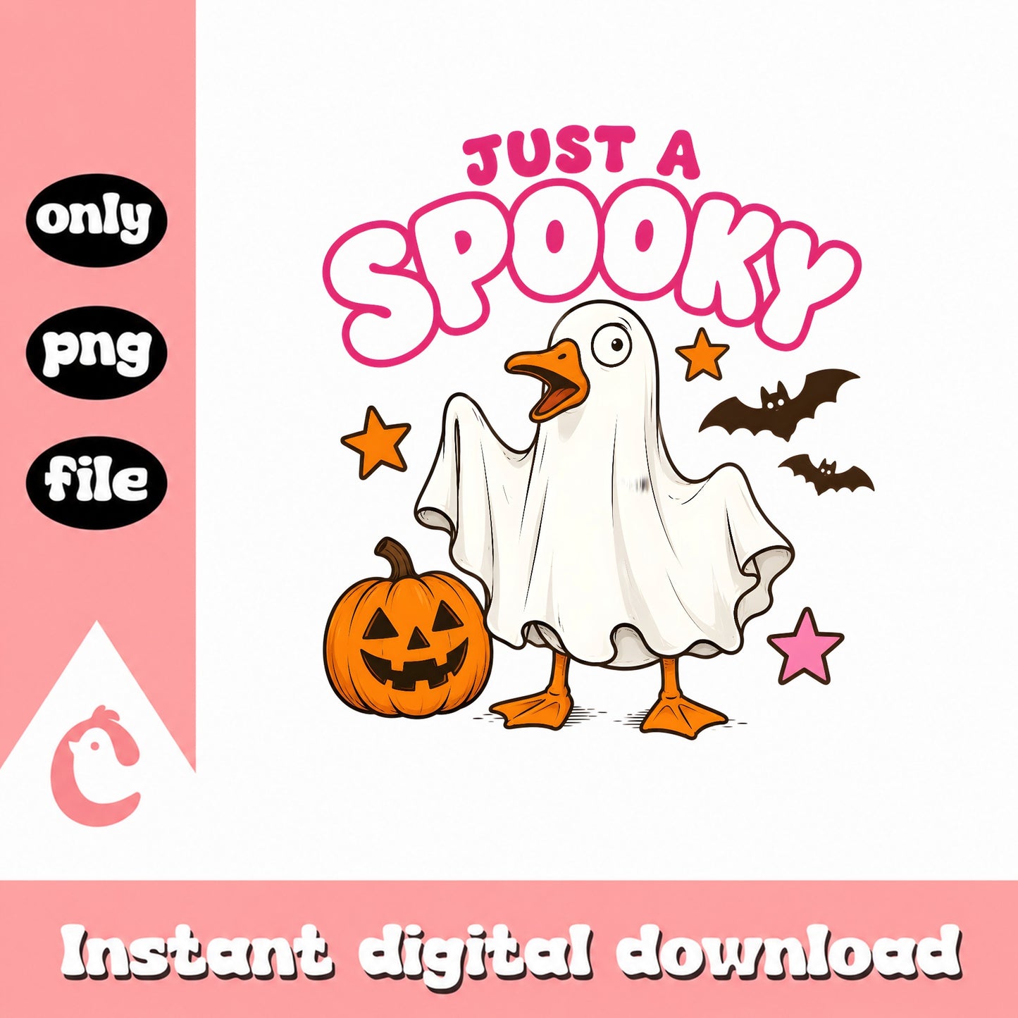 Just A Spooky Goose PNG, Halloween Clipart, Funny Ghost PNG