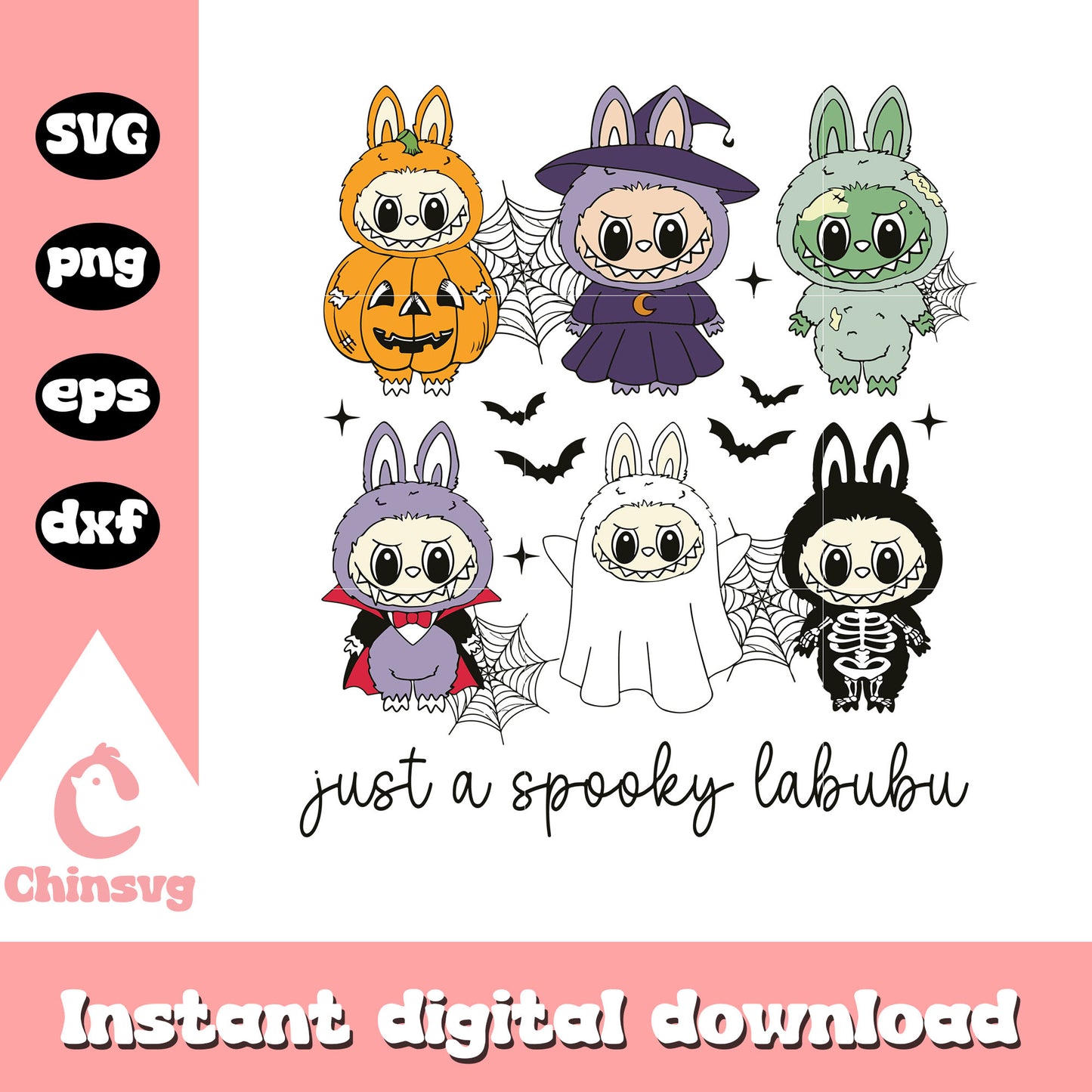 Just a spooky labubu costume design svg, labubu outfits svg