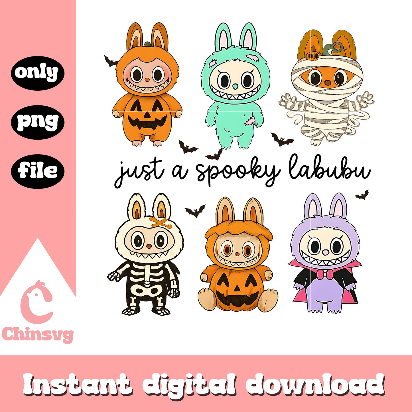 Just a spooky labubu drawing design png, labubu decor png