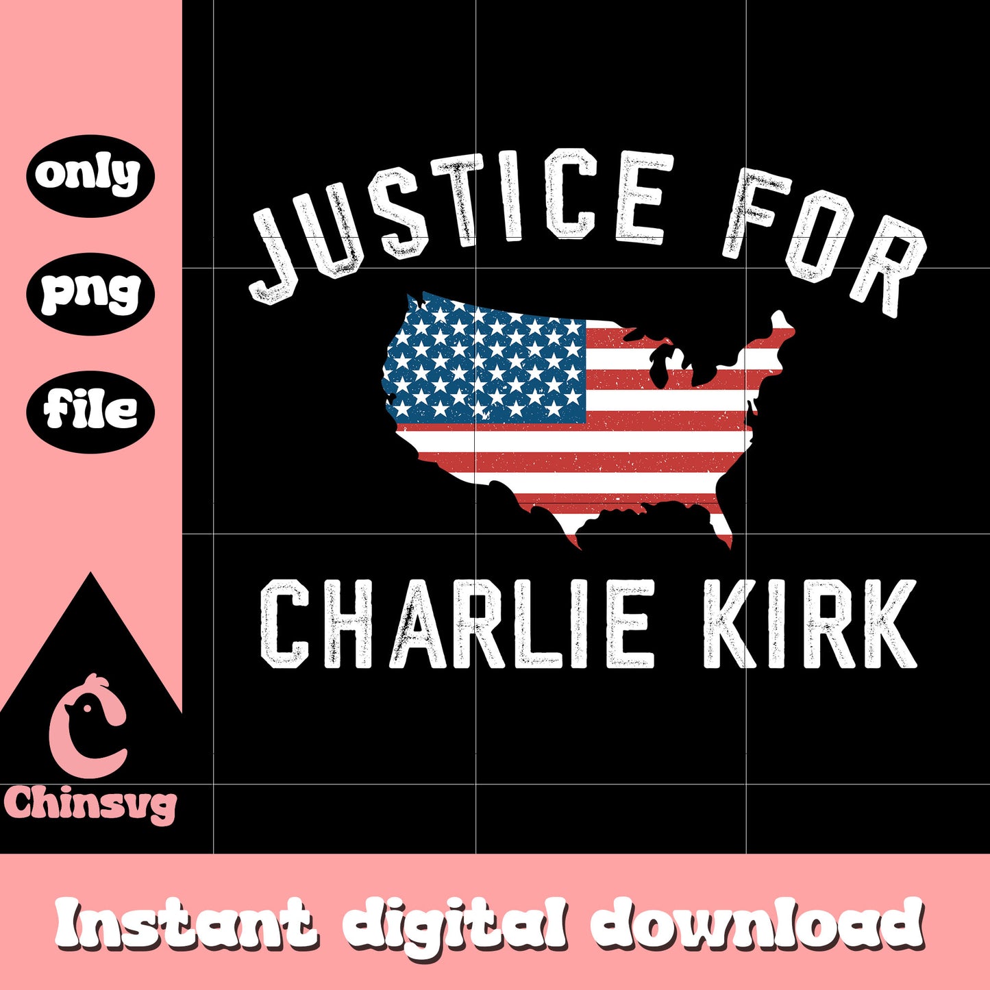 Justice for charlie kirk american map png, charlie kirk tee png