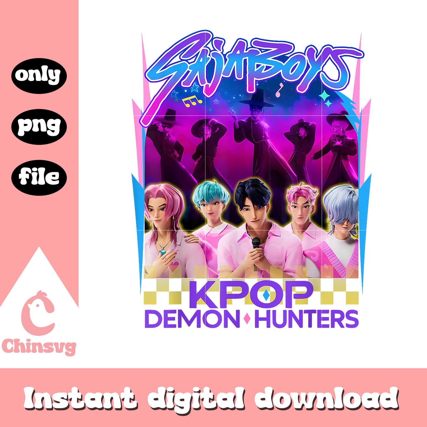 K-pop saja boys team design png, boy band group png