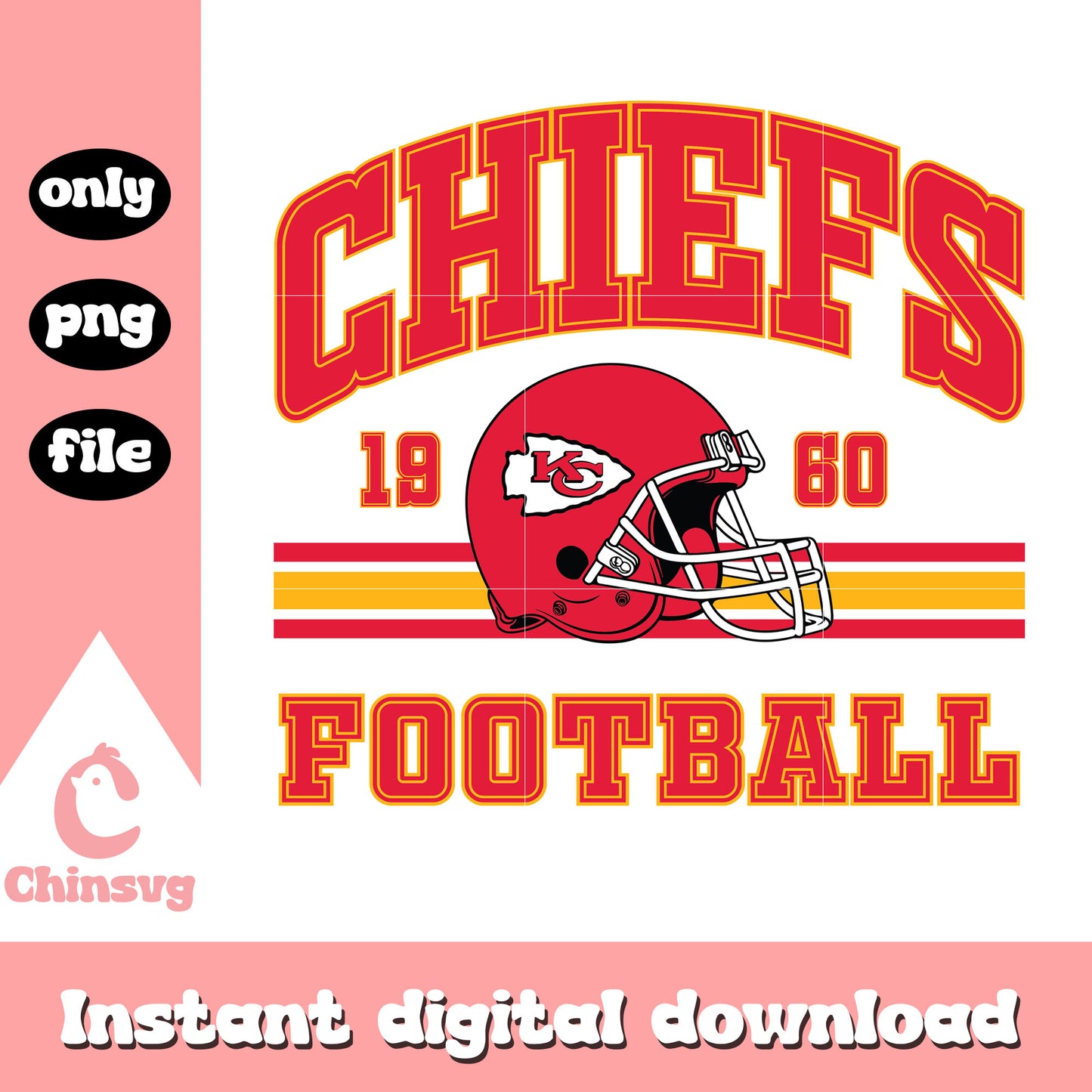 Kansas City Chiefs football 1960 svg, nfl team logo svg