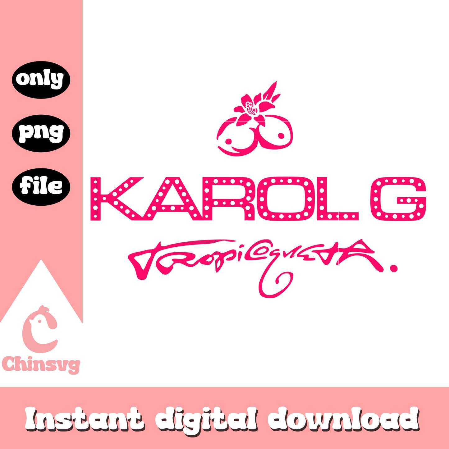 Karol g tropicoqueta pink logo png, karol g png, karol g logo png