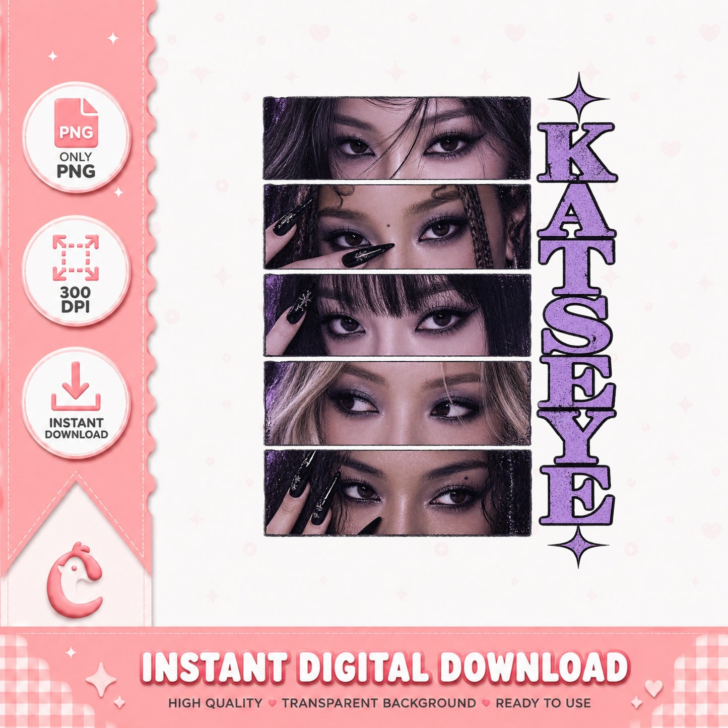 Katseye Kpop Girl Group PNG, Face Strips Sublimation, 300 DPI PNG