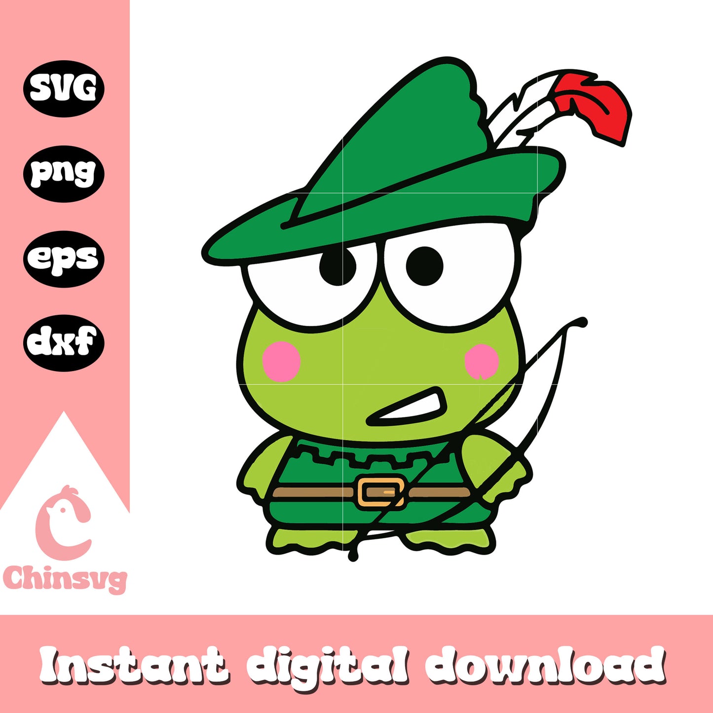 Keroppi archery svg, sanrio hello kitty svg, sanrio cartoon svg