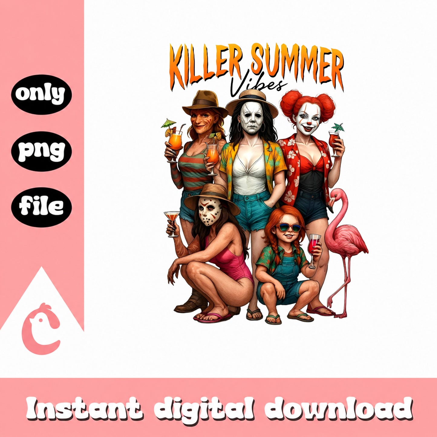Killer Summer Vibes Horror PNG, Halloween Characters PNG, Horror Movie PNG