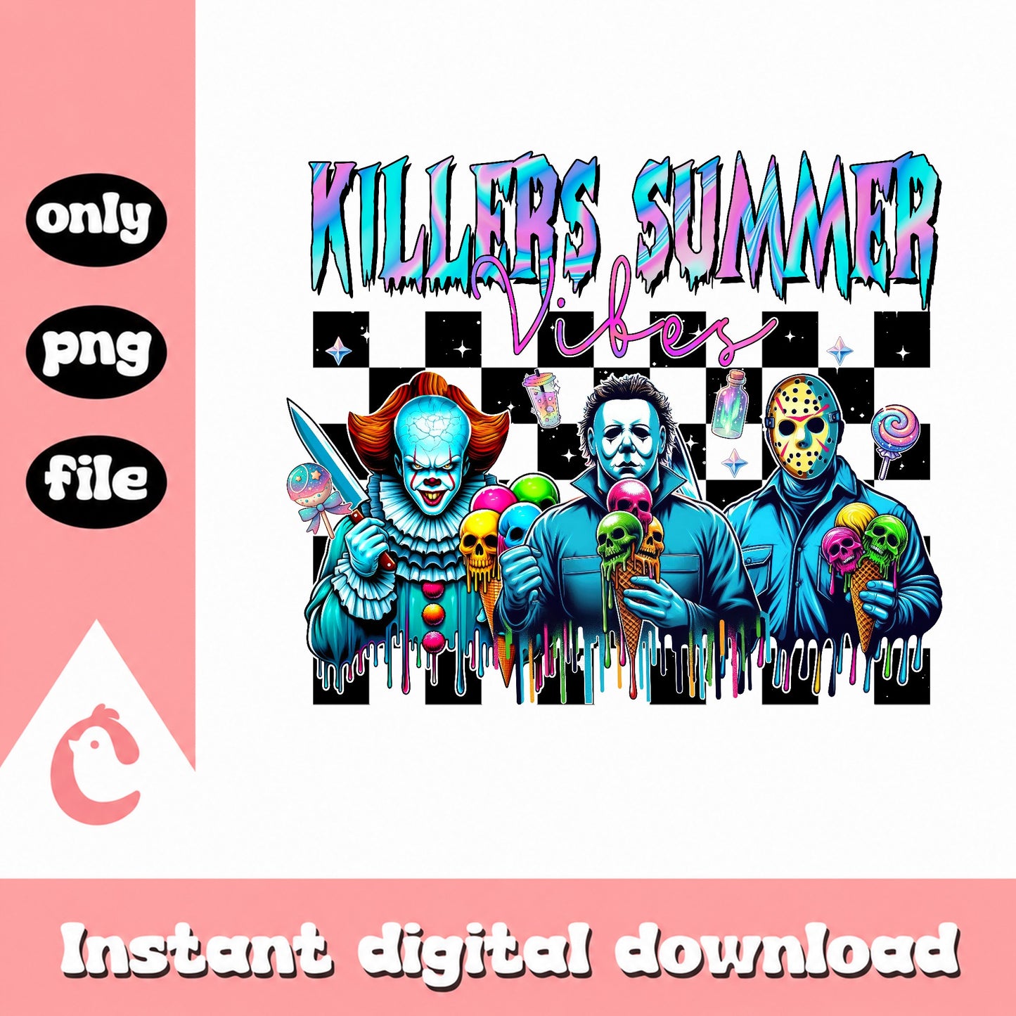 Killers Summer Vibes Horror Characters PNG, Halloween PNG, Horror Movie PNG