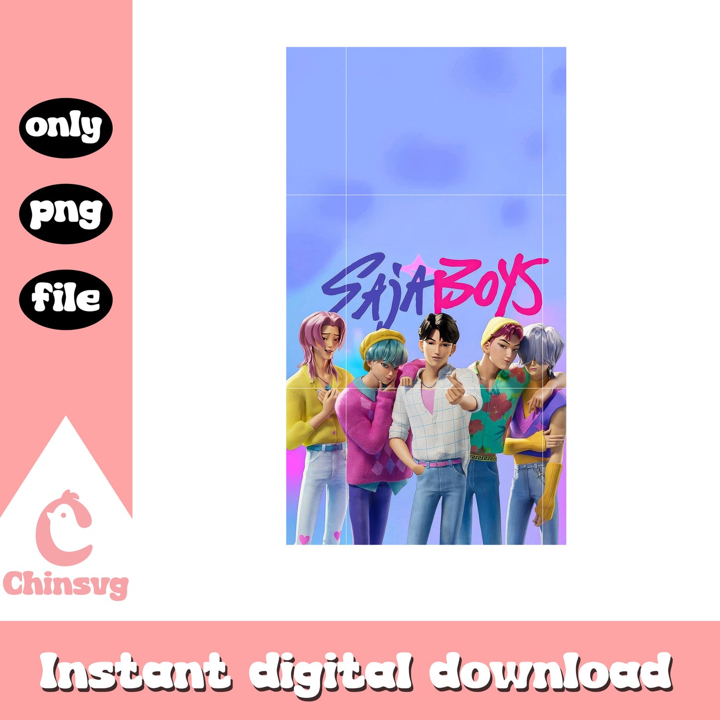 Kpop band the saja boys design png, saja boys kpop band png