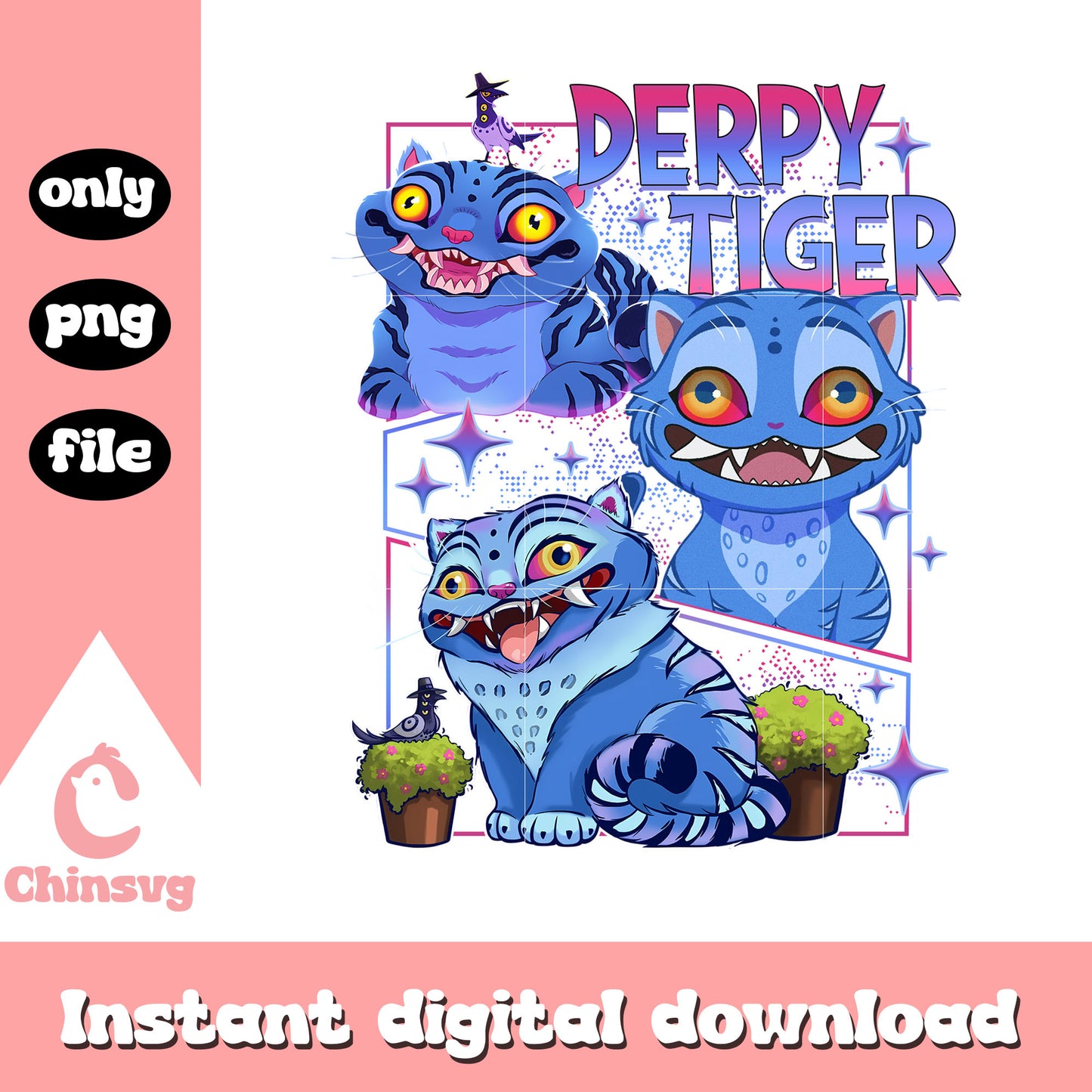 Kpop demon derpy tiger character png, demon tiger png