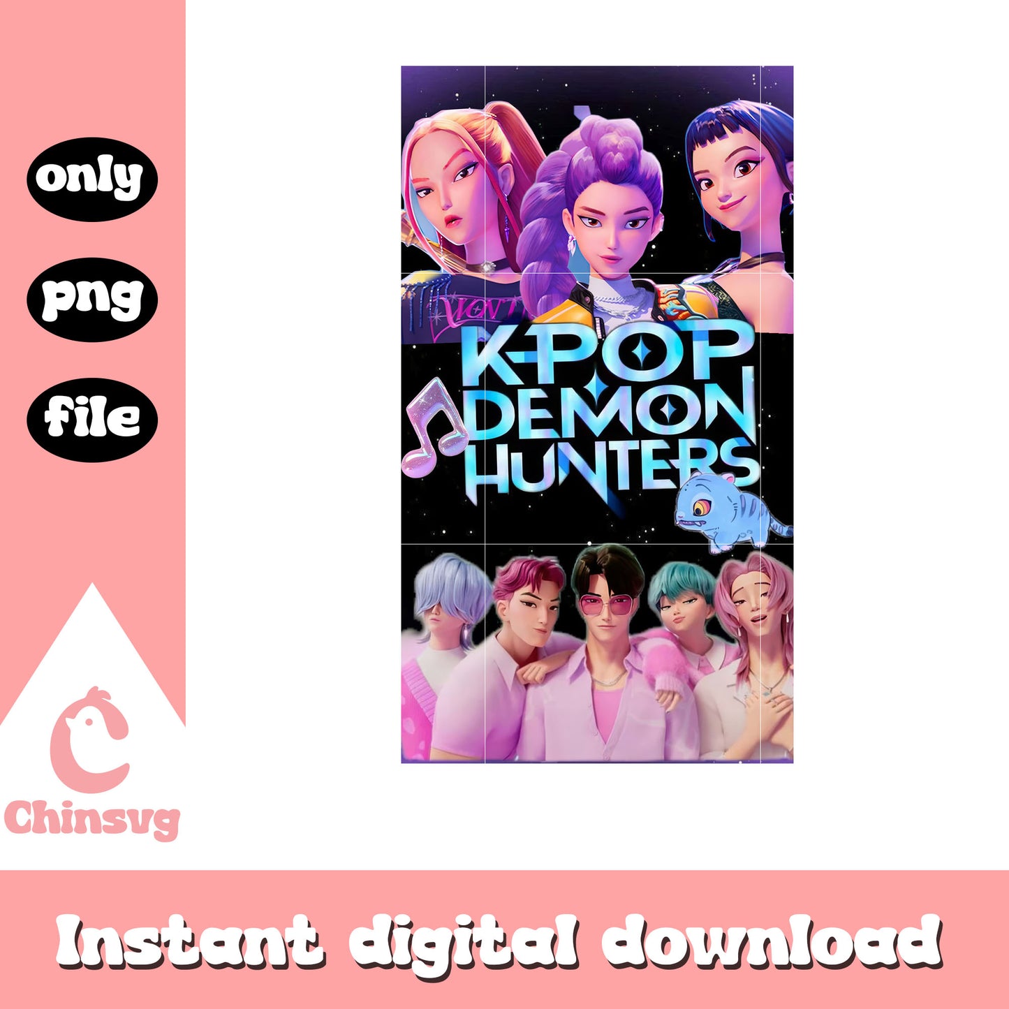 Kpop demon hunters groups png, anime characters png