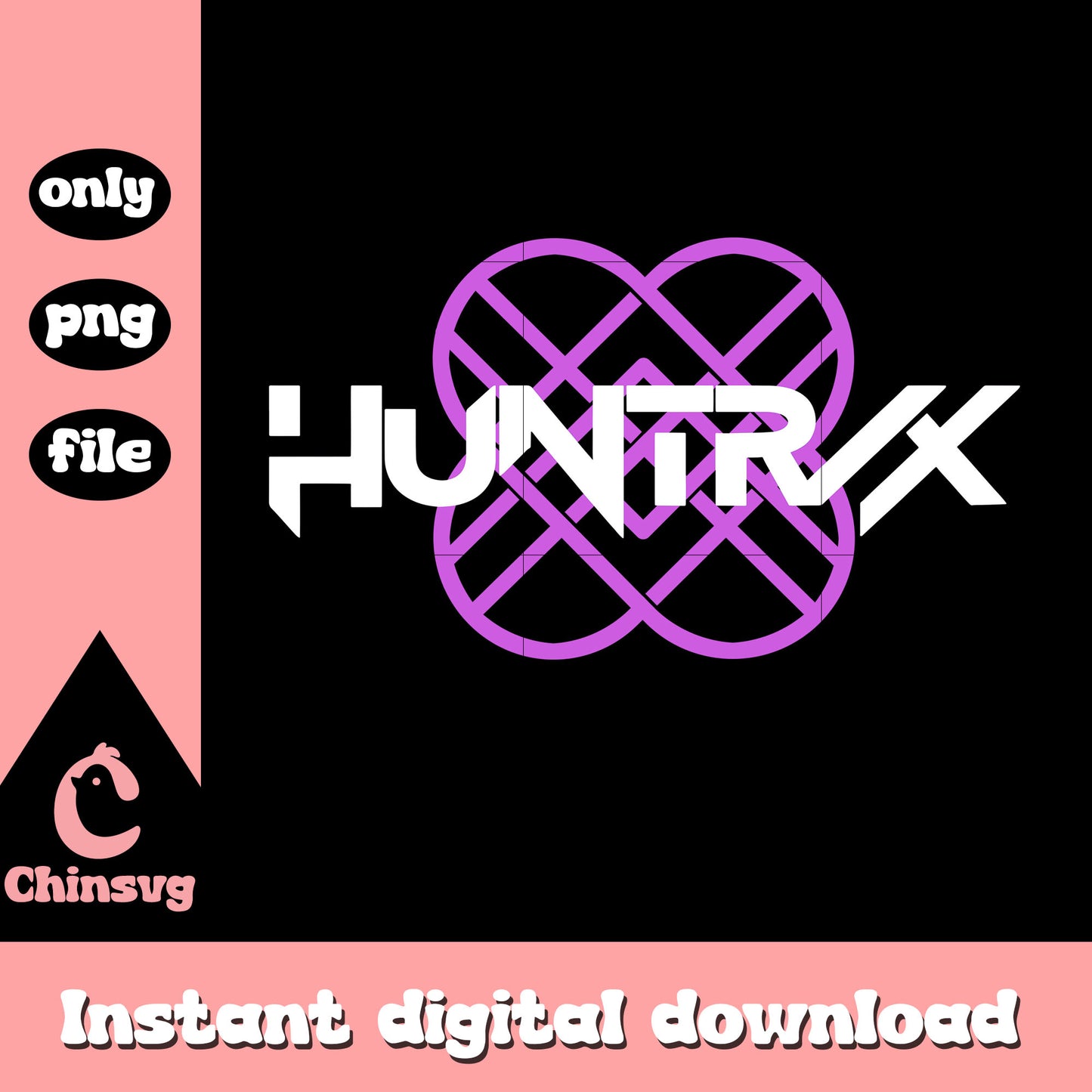 Kpop demon hunters huntrix band logo png, huntrix kpop hunters png