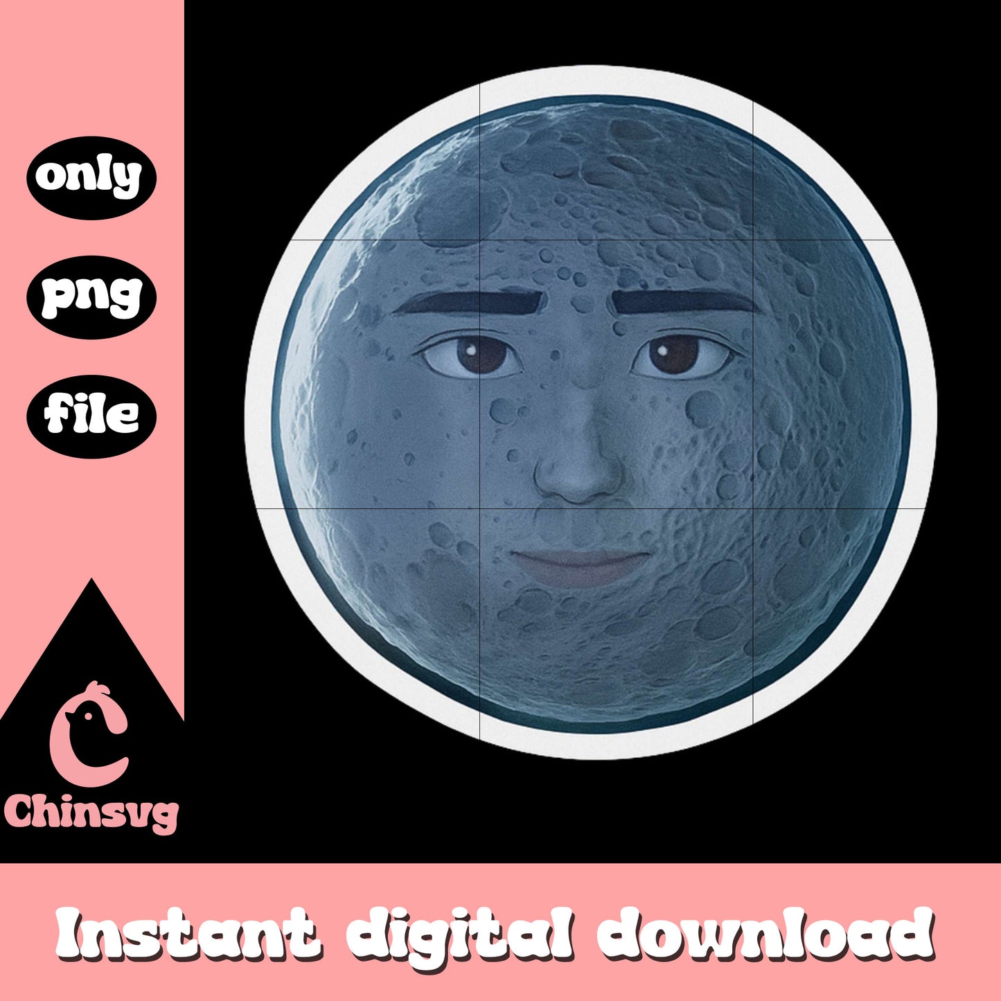 Kpop demon hunters moon design png, kpop demon hunter png