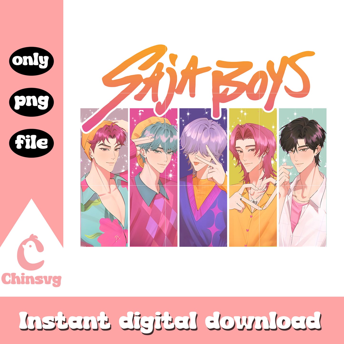 Kpop demon hunters saja boys collage picture png, demon hunters png