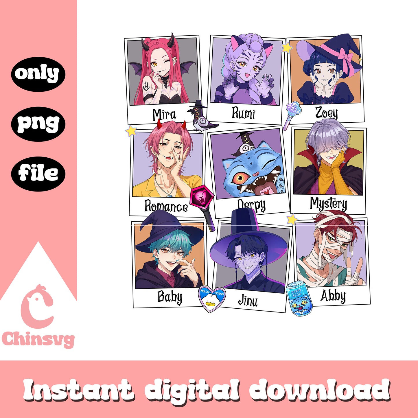 Kpop demons hallloween photos png, kpop demon hunter png