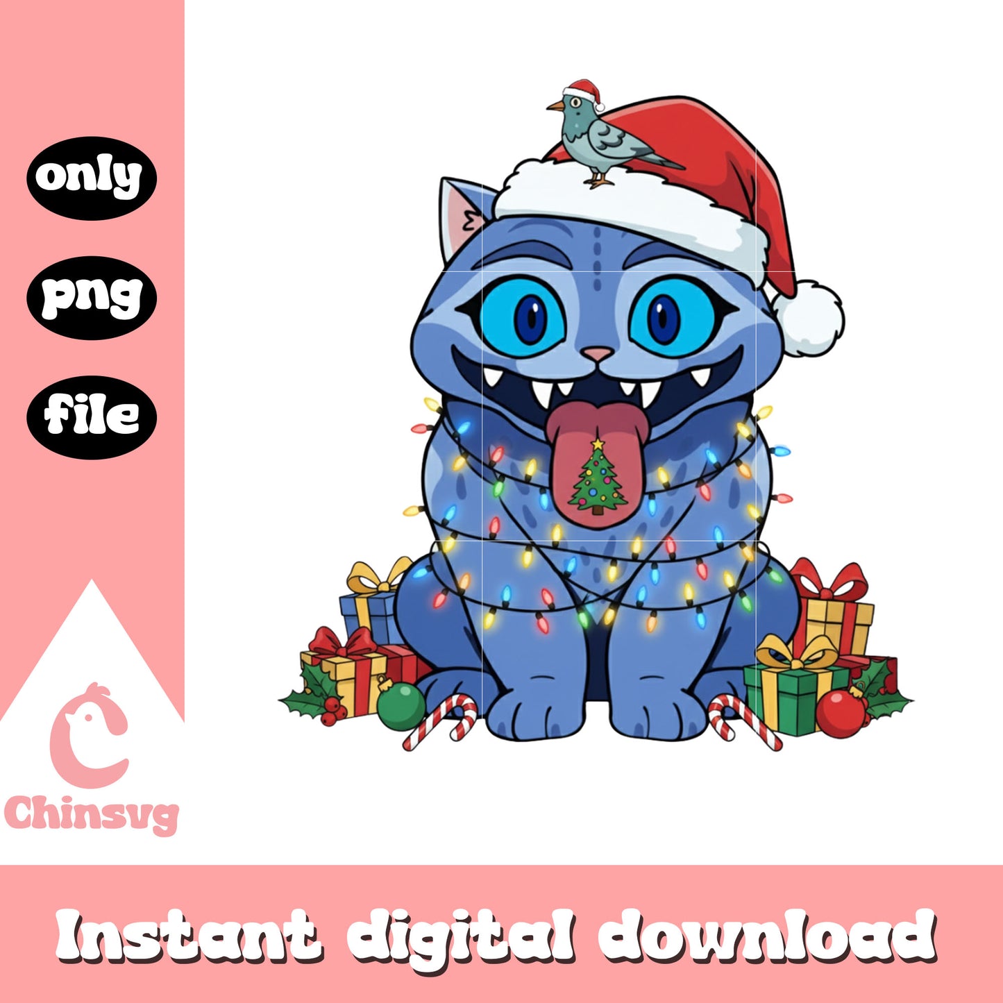 Kpop hunters derpy tiger christmas png, derpy tiger png