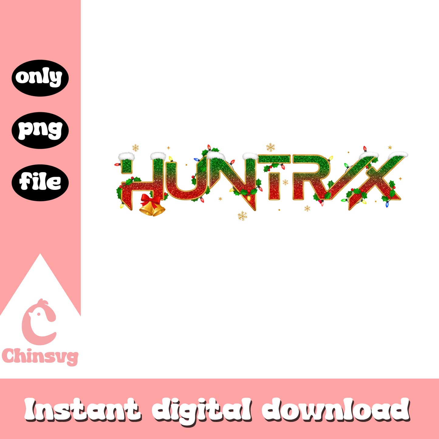 Kpop huntrix green red font design png, demon hunters kpop png