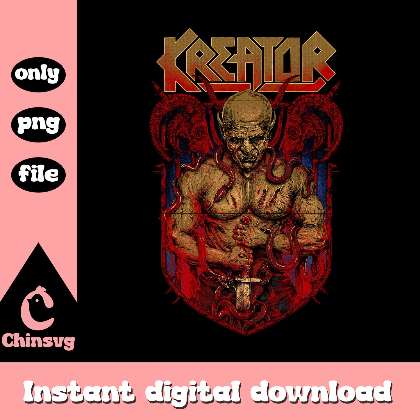 Kreator 2 satan logo design png, poster film png, horror film png
