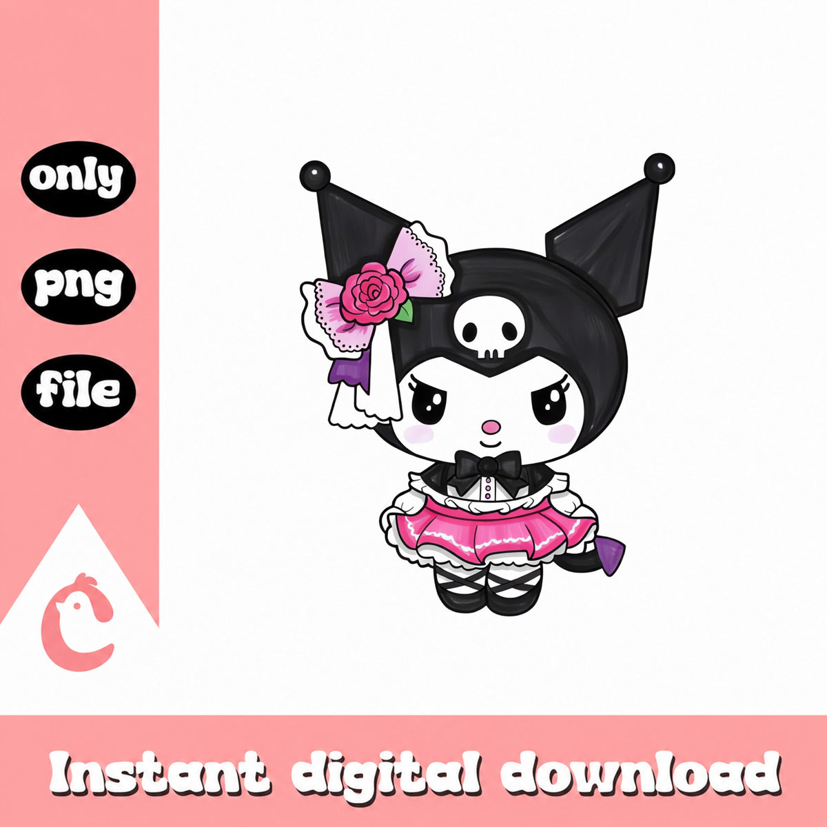 Kuromi PNG Clipart, Sanrio Character, Instant Download PNG