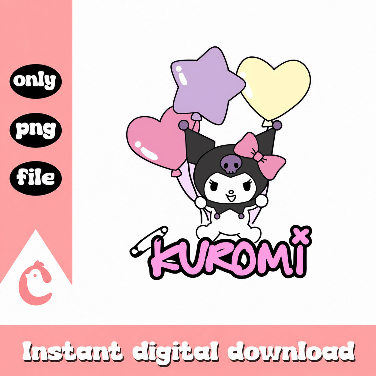 Kuromi Sanrio SVG Bundle, Cute Character Clipart, PNG File