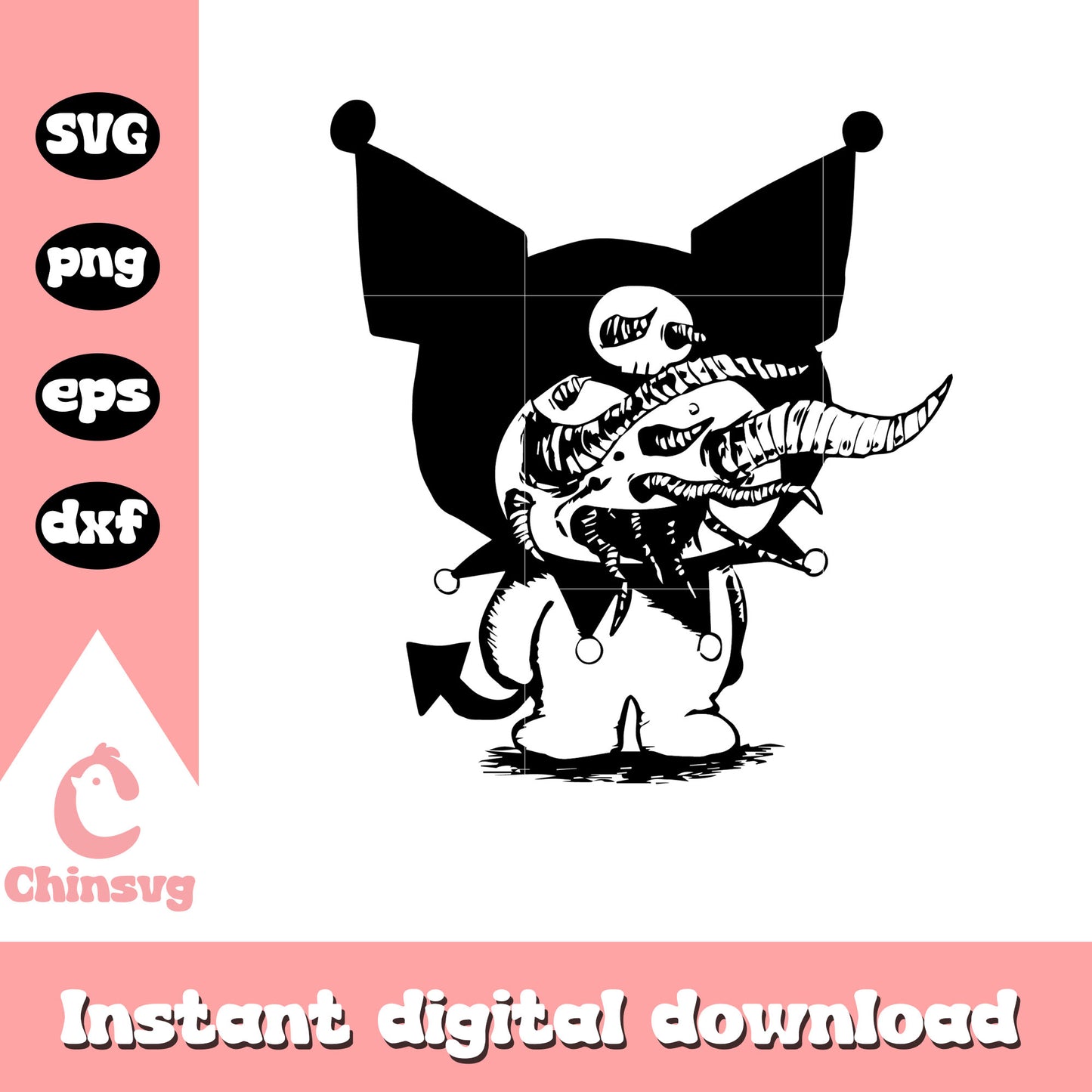 Kuromi horror halloween svg, halloween kuromi svg, kuromi svg