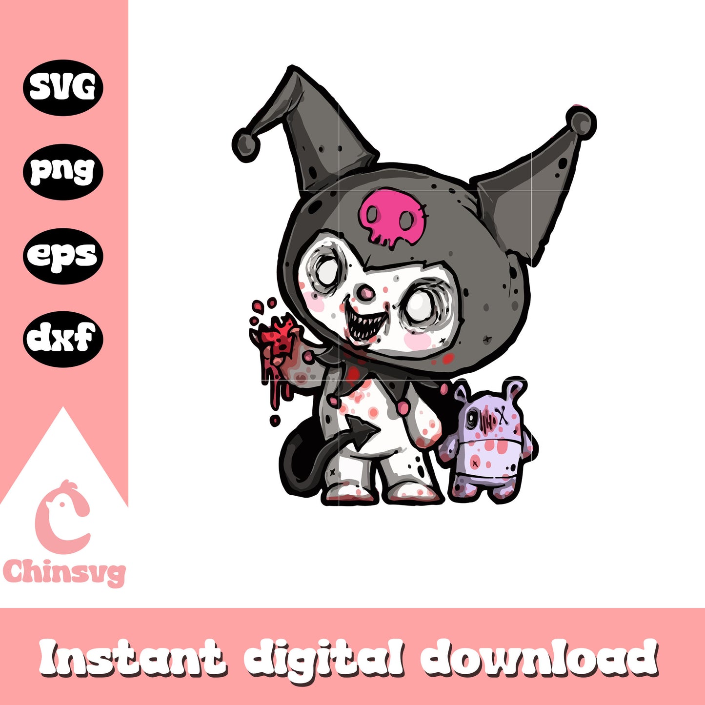 Kuromi horror svg, kuromi svg, sanrio kuromi halloween svg