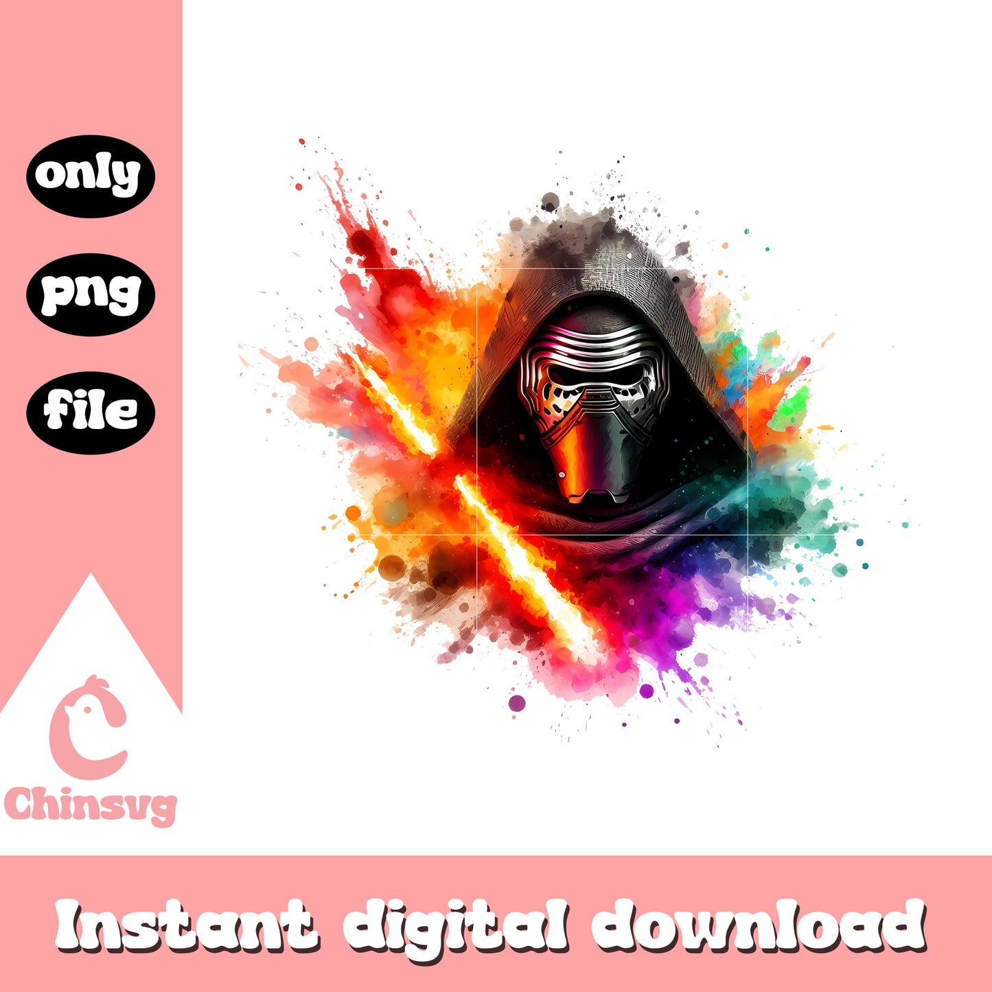 Kylo ren posing watercolor design png, kylo ren star wars png