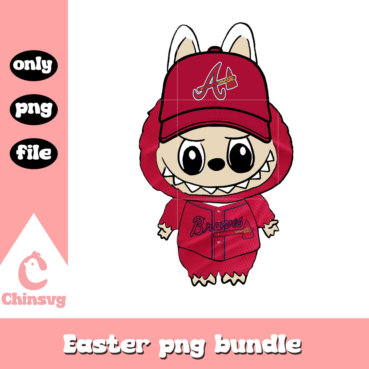 Labubu atlanta braves doll clothes png, atlanta braves png